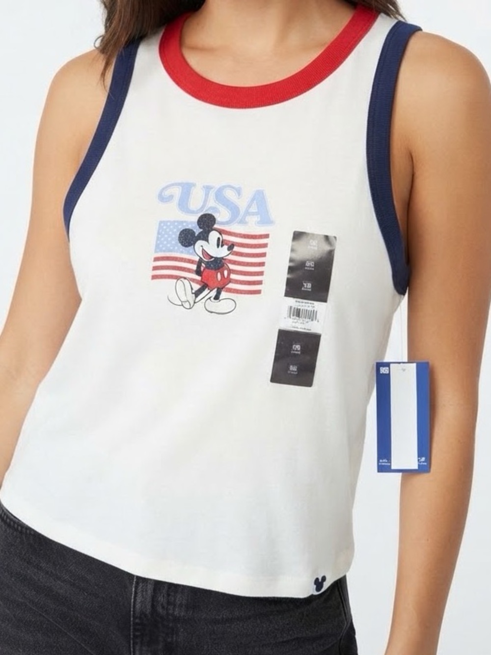 Disney White Tank Top Mickey America 250 Spirit of 76 USA Size 2x NWT